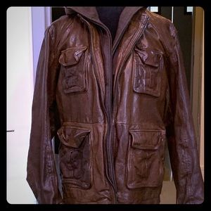 Hugo Boss (Orange Label) Distress Leather Jacket